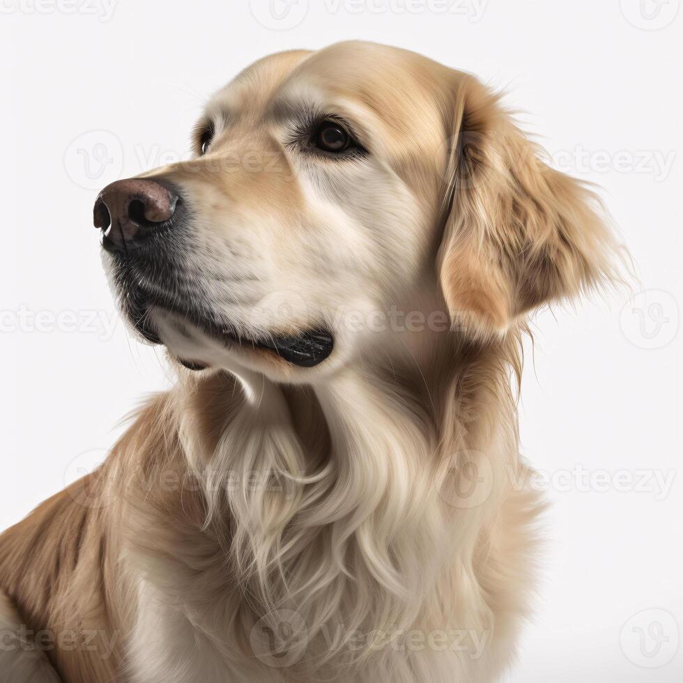 ai generativo d'oro cane da riporto razza cane isolato su un' chiaro bianca sfondo foto