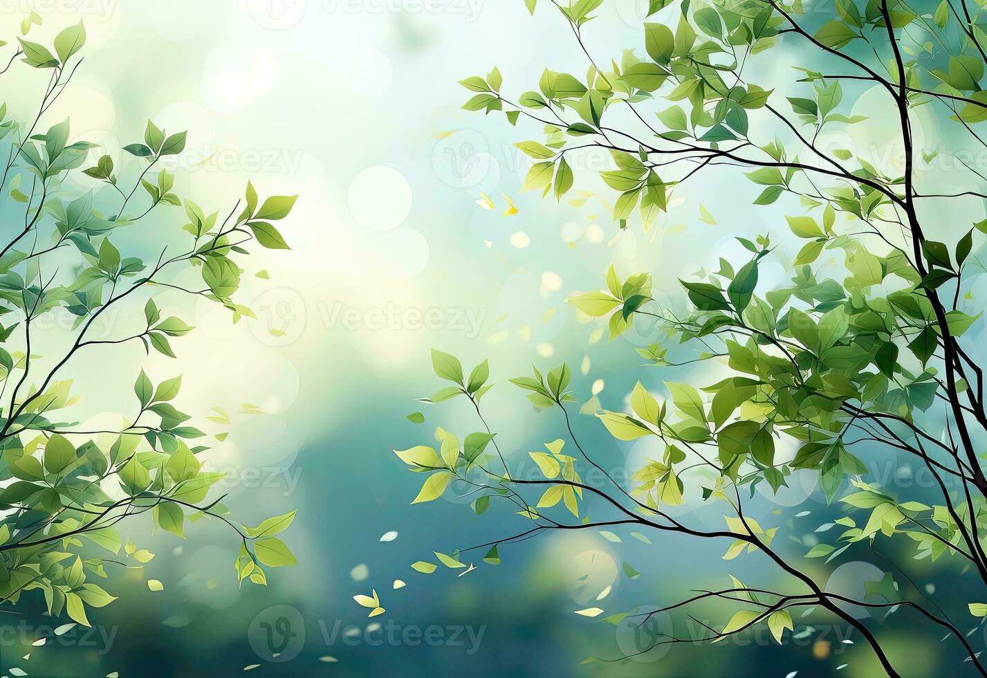fresco verde le foglie sfondo - ai generativo foto