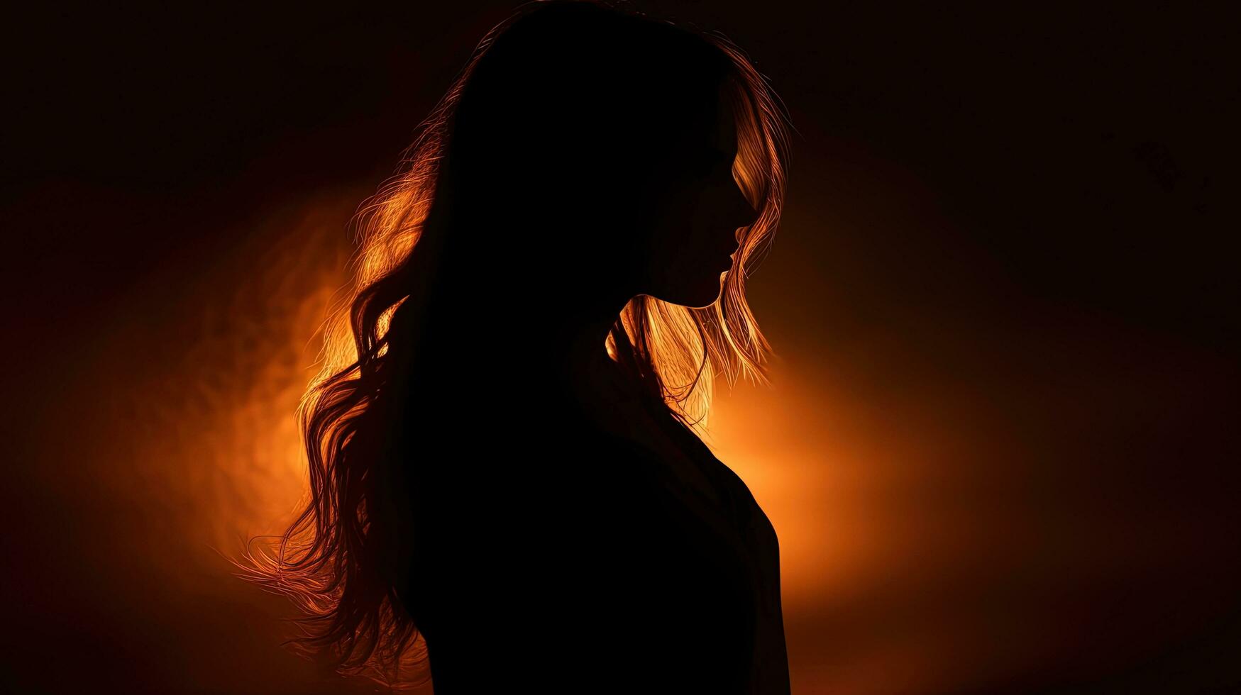 illustrazione di un' illuminato donna S silhouette raffigurato nel un' foto stile