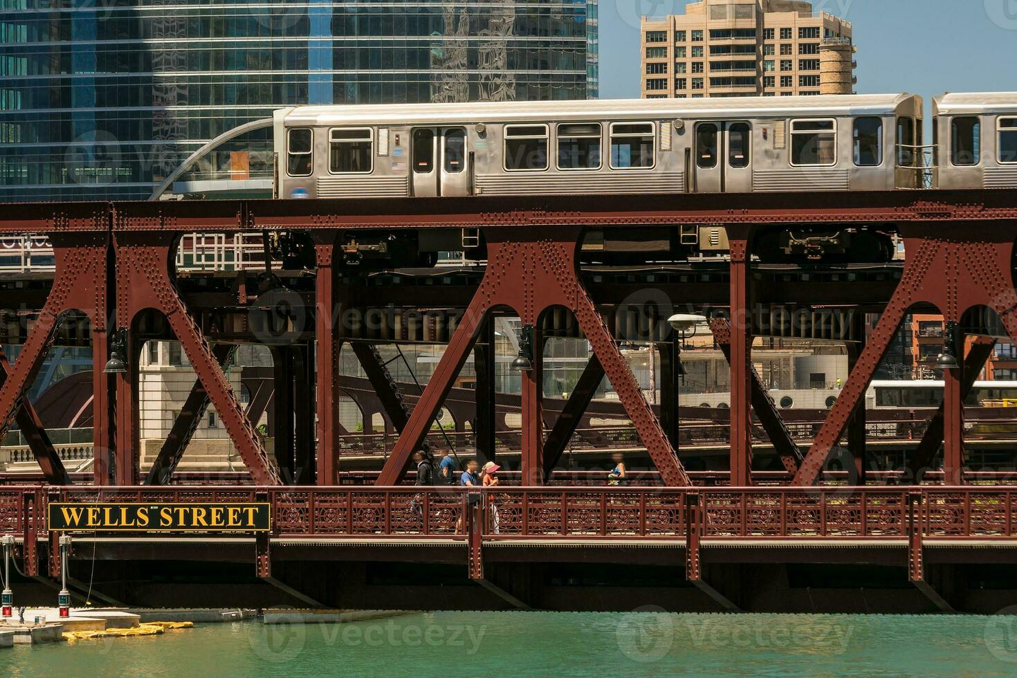 treno nel centro Chicago Chicago foto