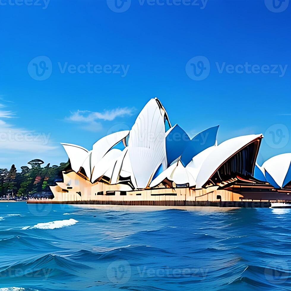 sydney musica lirica Casa con mare e blu cielo ai generateblue cielo foto