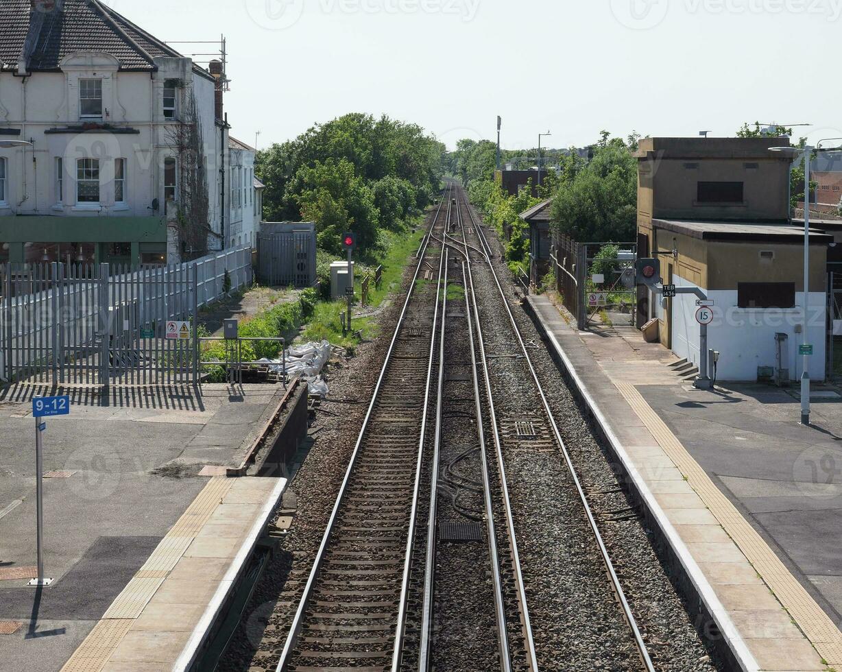 ferrovia brani nel bexhill su mare foto