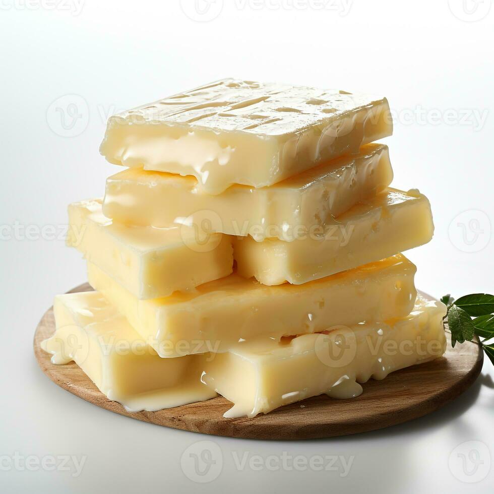 giallo formaggio su un' bianca sfondo foto