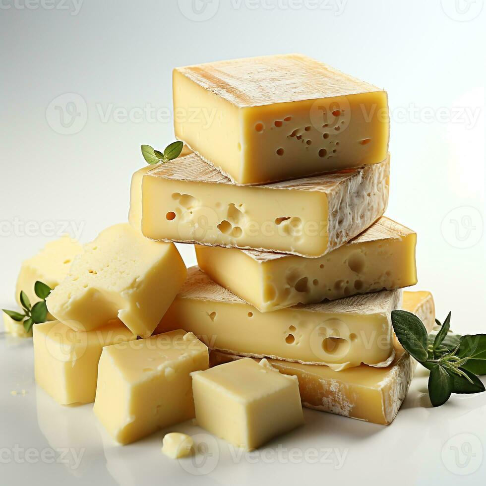 giallo formaggio su un' bianca sfondo foto