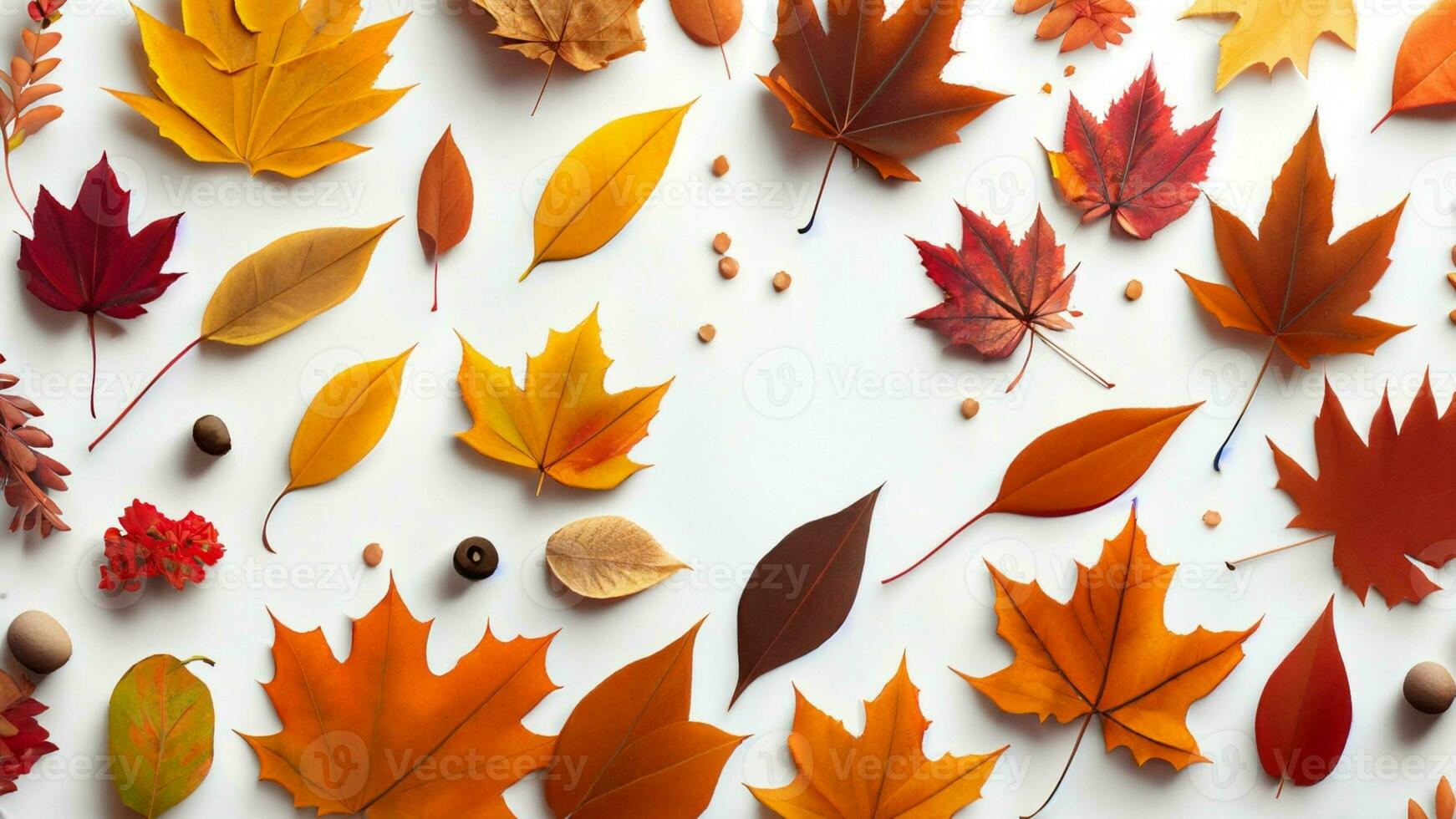 autunno piatto posare sfondo su bianca foto