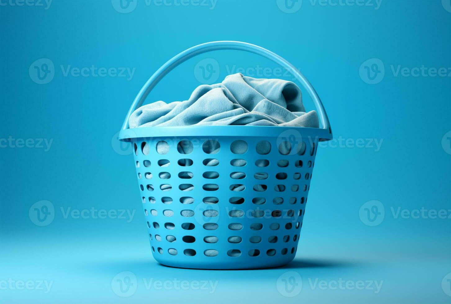 lavanderia cestino con pulito asciugamani su di legno tavolo nel il camera ai generato foto