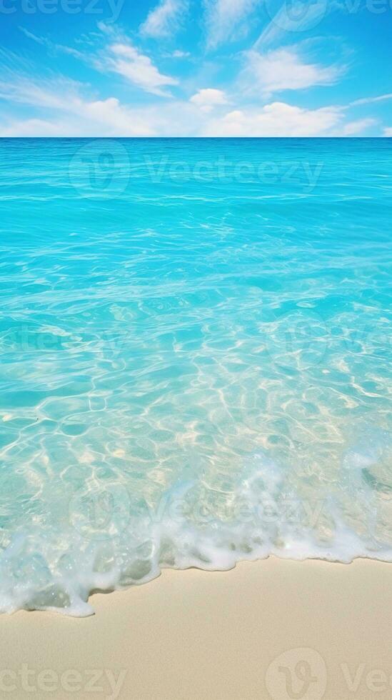 tropicale spiaggia con bianca sabbia e turchese mare acqua ai generato foto