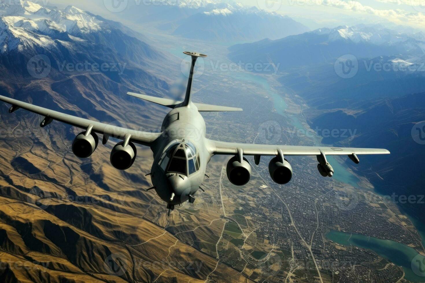 radar aereo nel il cielo, militare aereo generativo ai foto