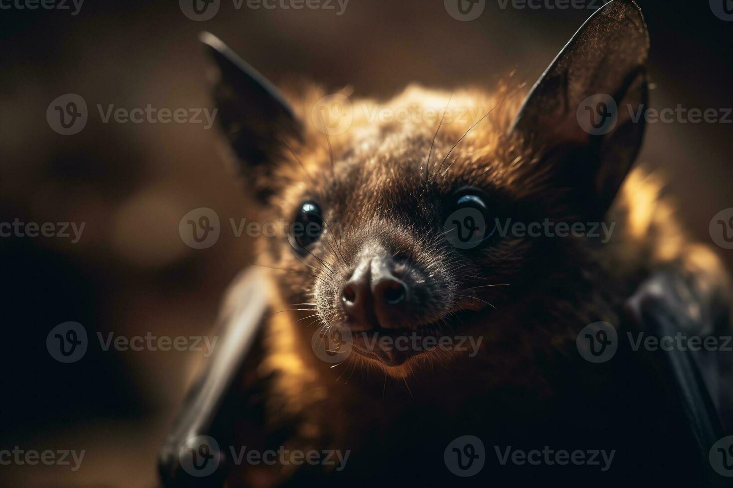 carino pipistrello avvicinamento. ai generativo foto