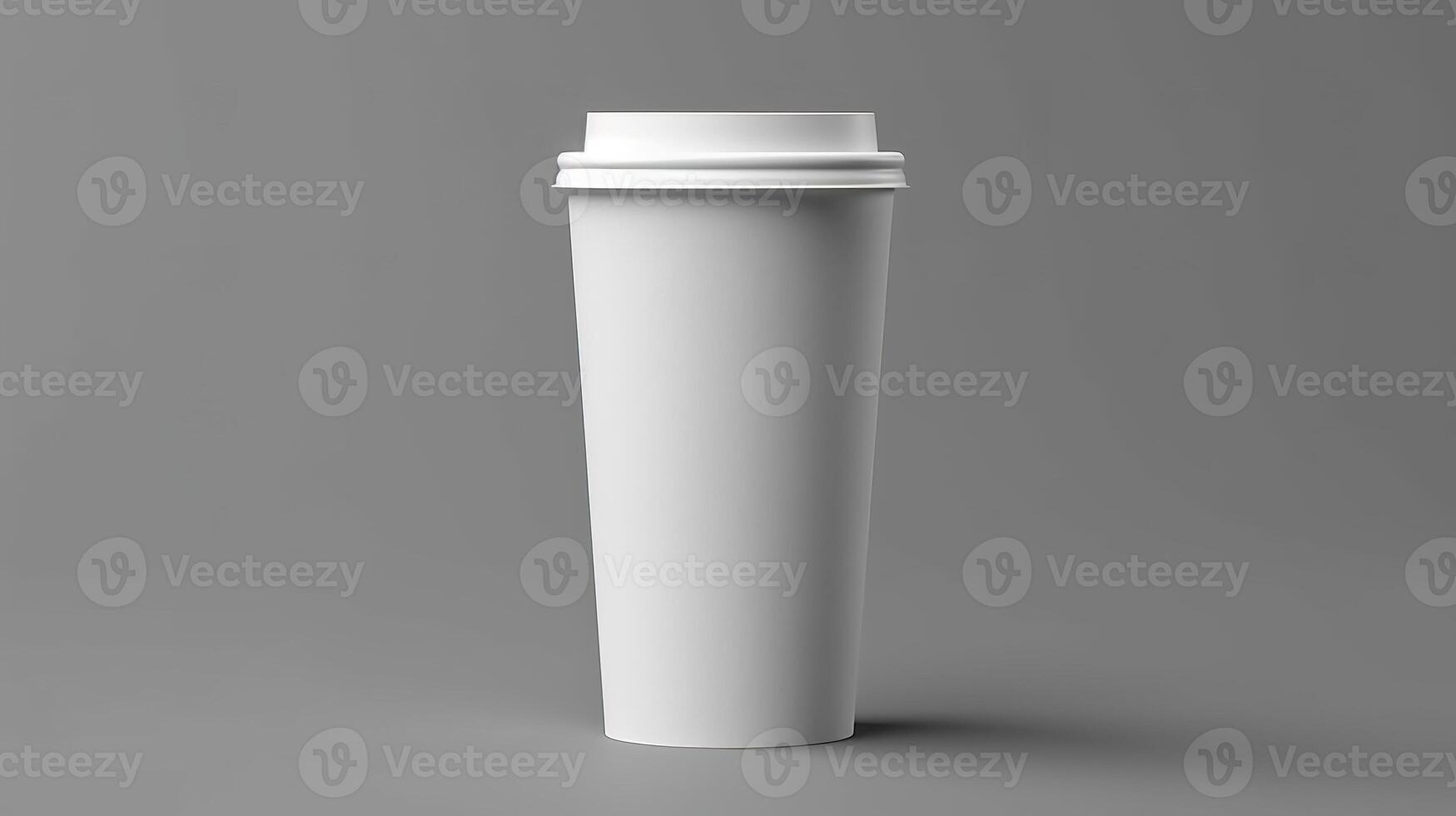 vuoto bianca caffè tazza con coperchio modello. generativo ai foto