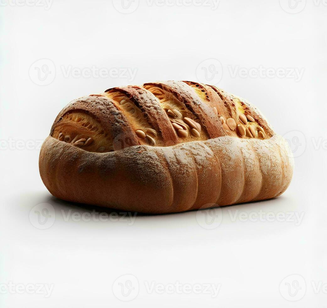 totale grano pane isolato su trasparente o bianca sfondo ai generato foto