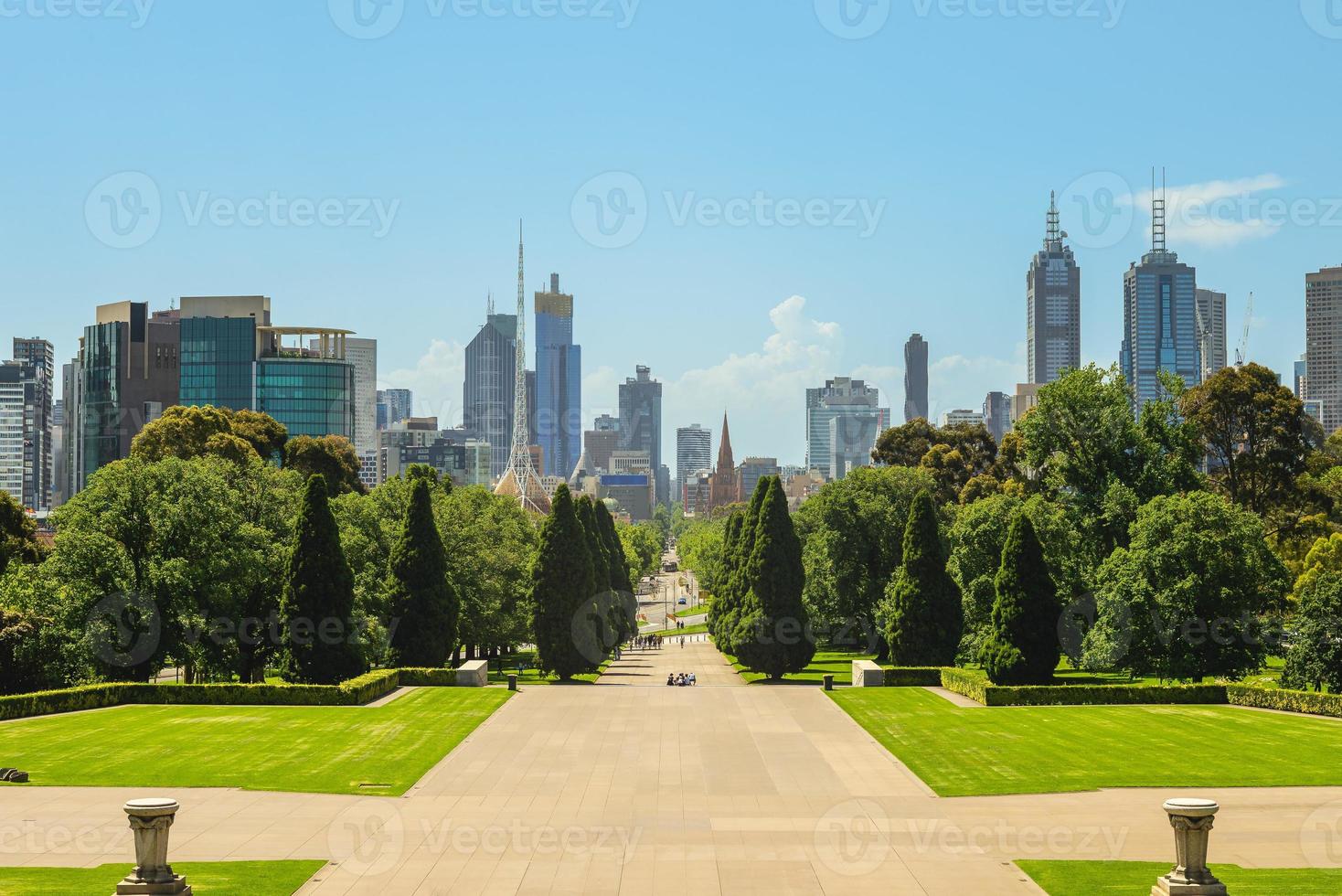 skyline della città di melbourne a victoria, australia foto