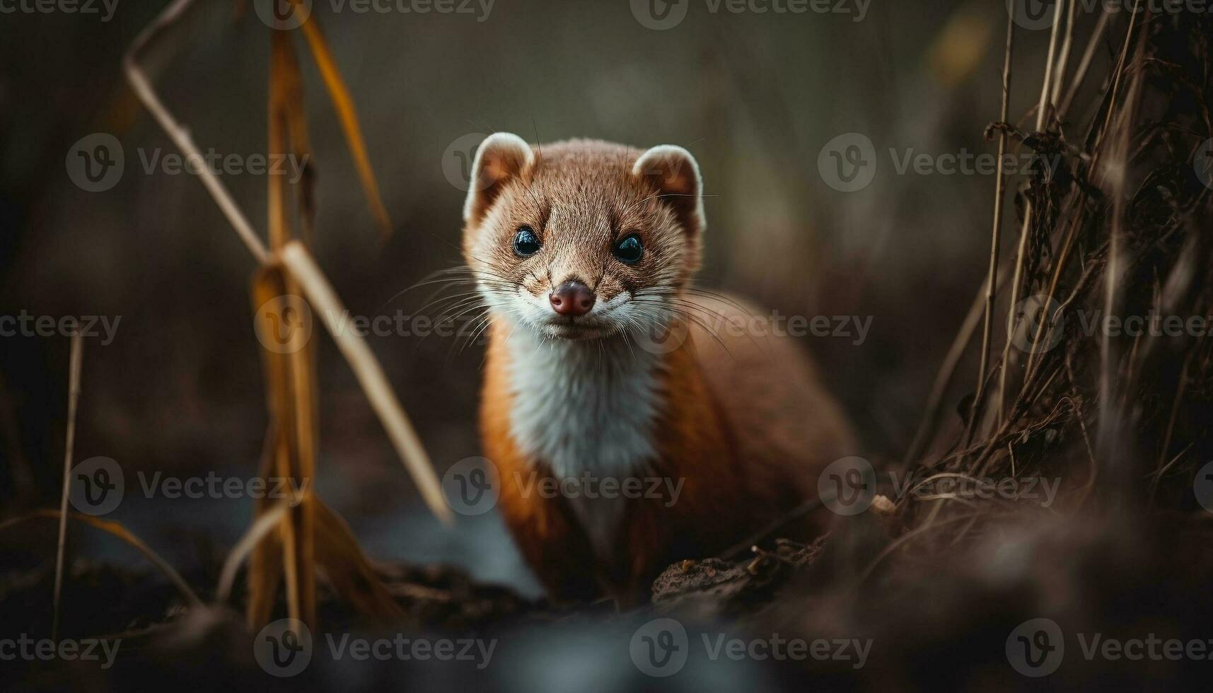 carino mammifero guardare all'aperto, piccolo pelliccia animale nel il foresta generato di ai foto