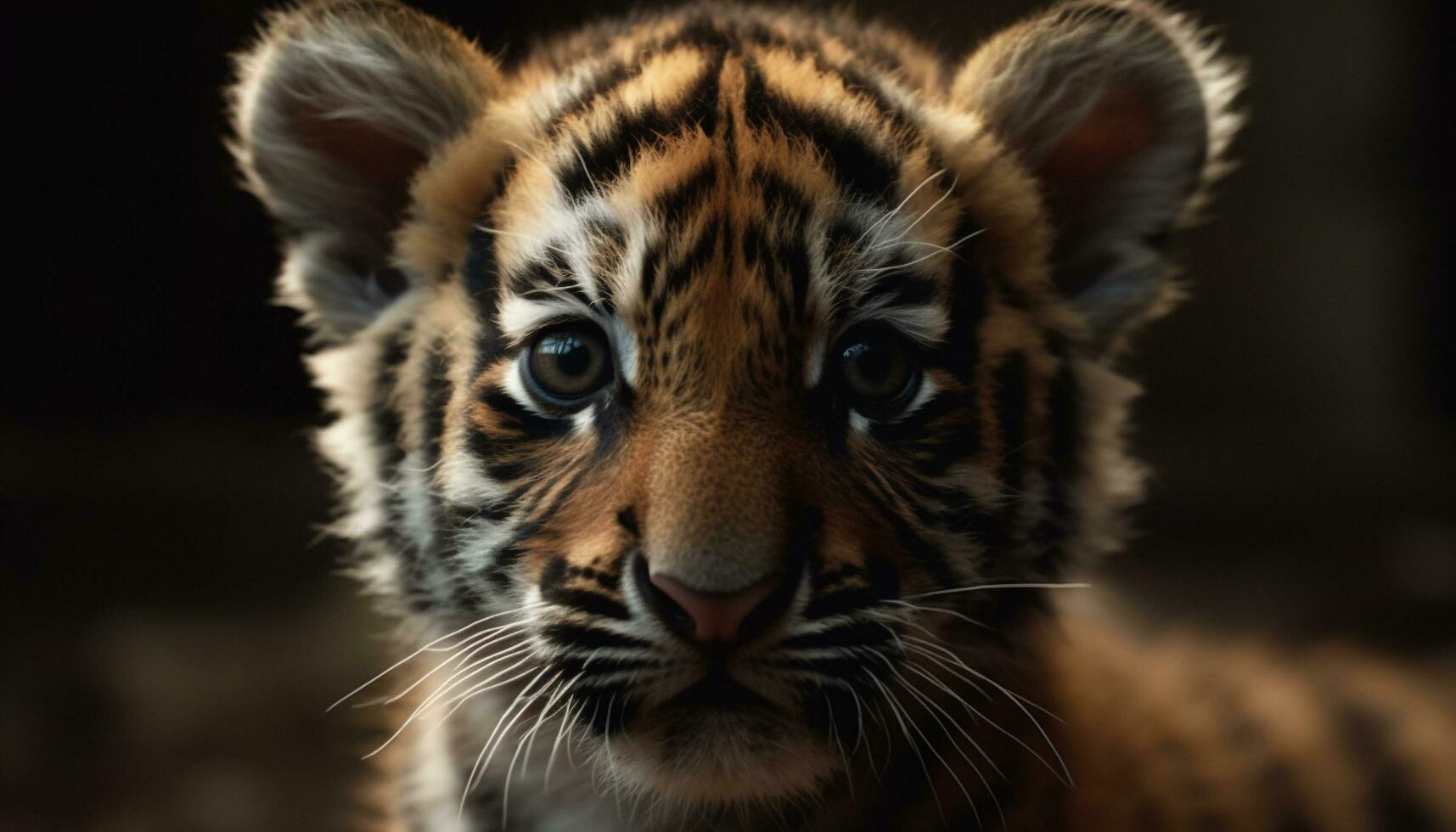 vicino su ritratto di un' carino Bengala tigre fissando a telecamera generato di ai foto