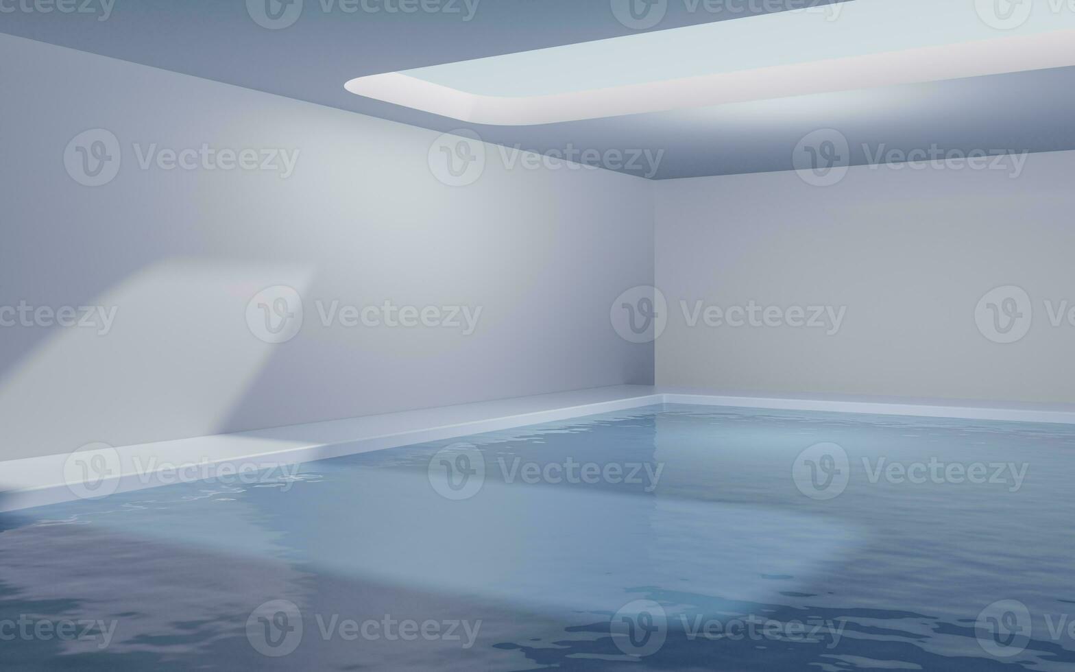 vuoto camera con acqua dentro, 3d resa. foto