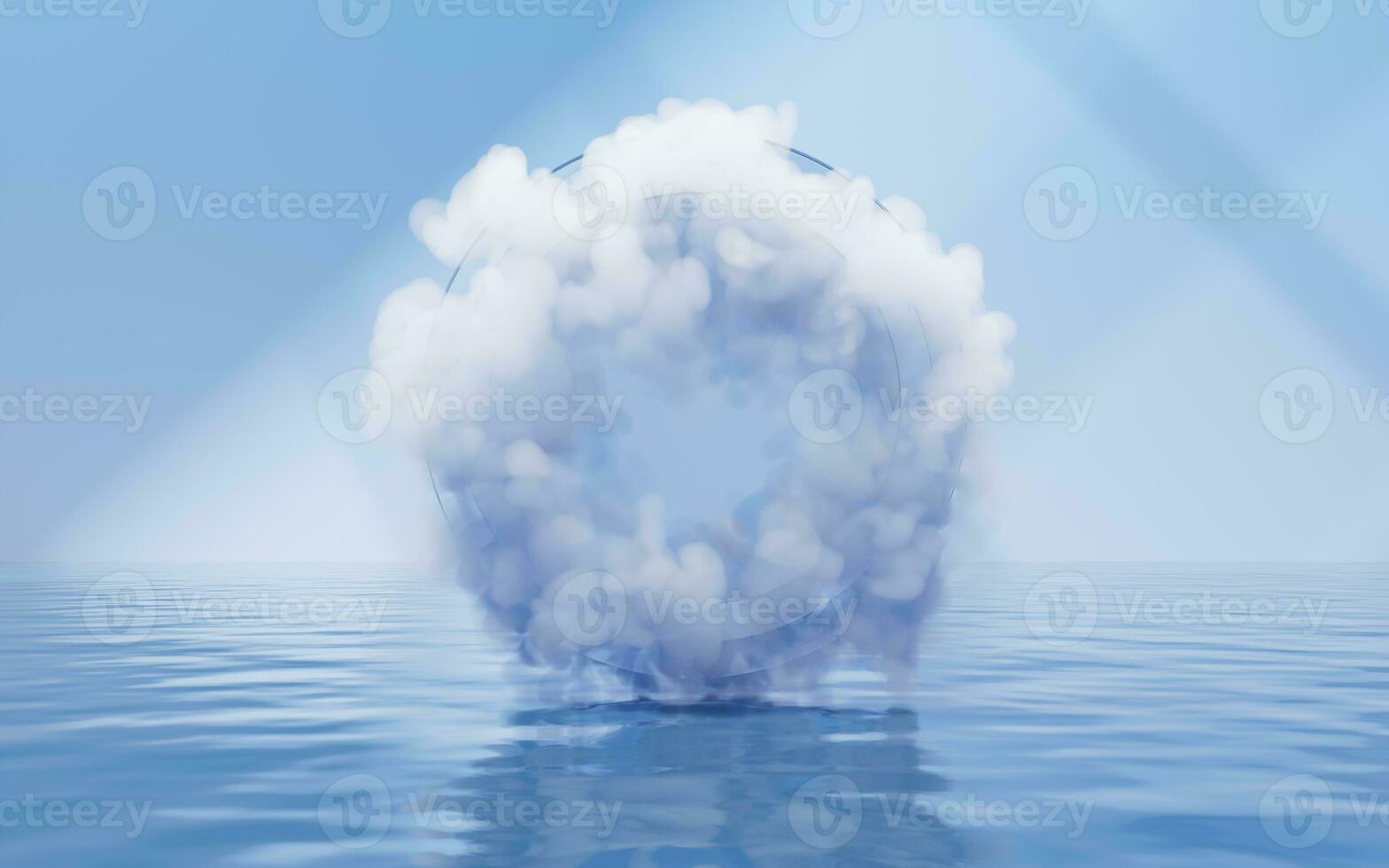 nube e acqua superficie, 3d resa. foto