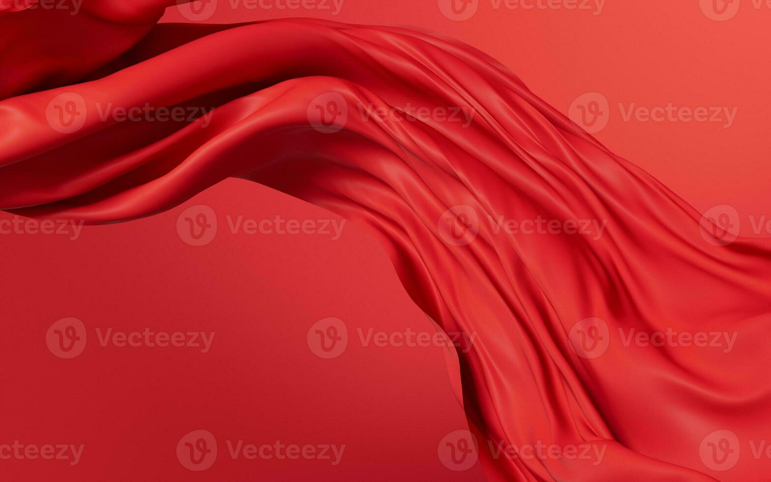 fluente rosso onda stoffa, 3d resa. foto