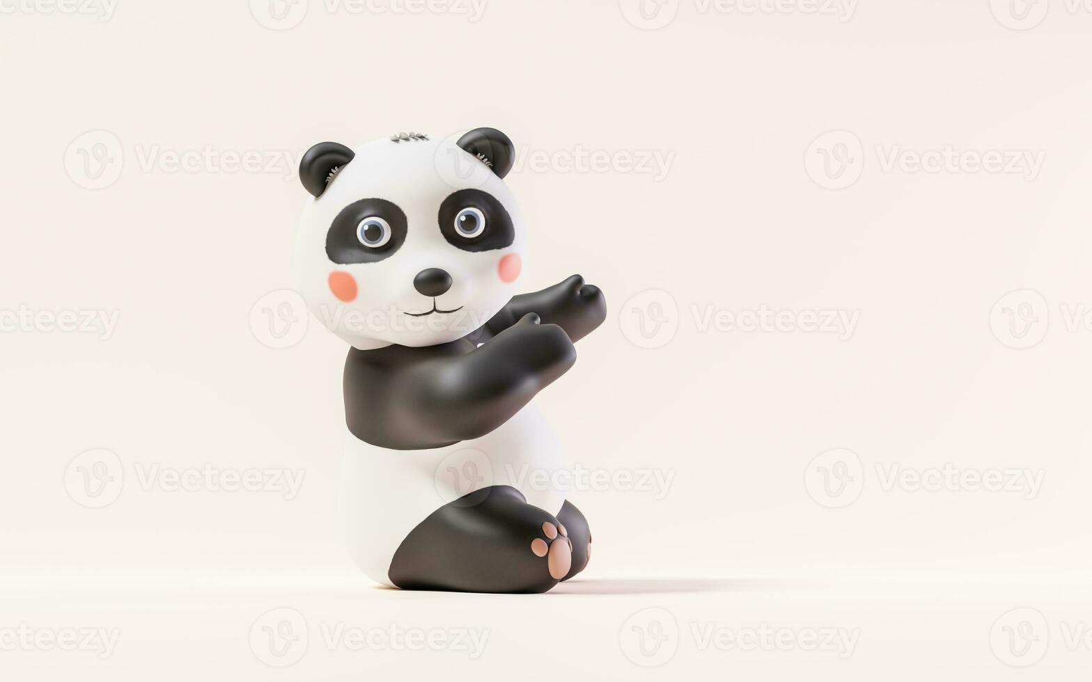 panda con cartone animato stile, 3d resa. foto