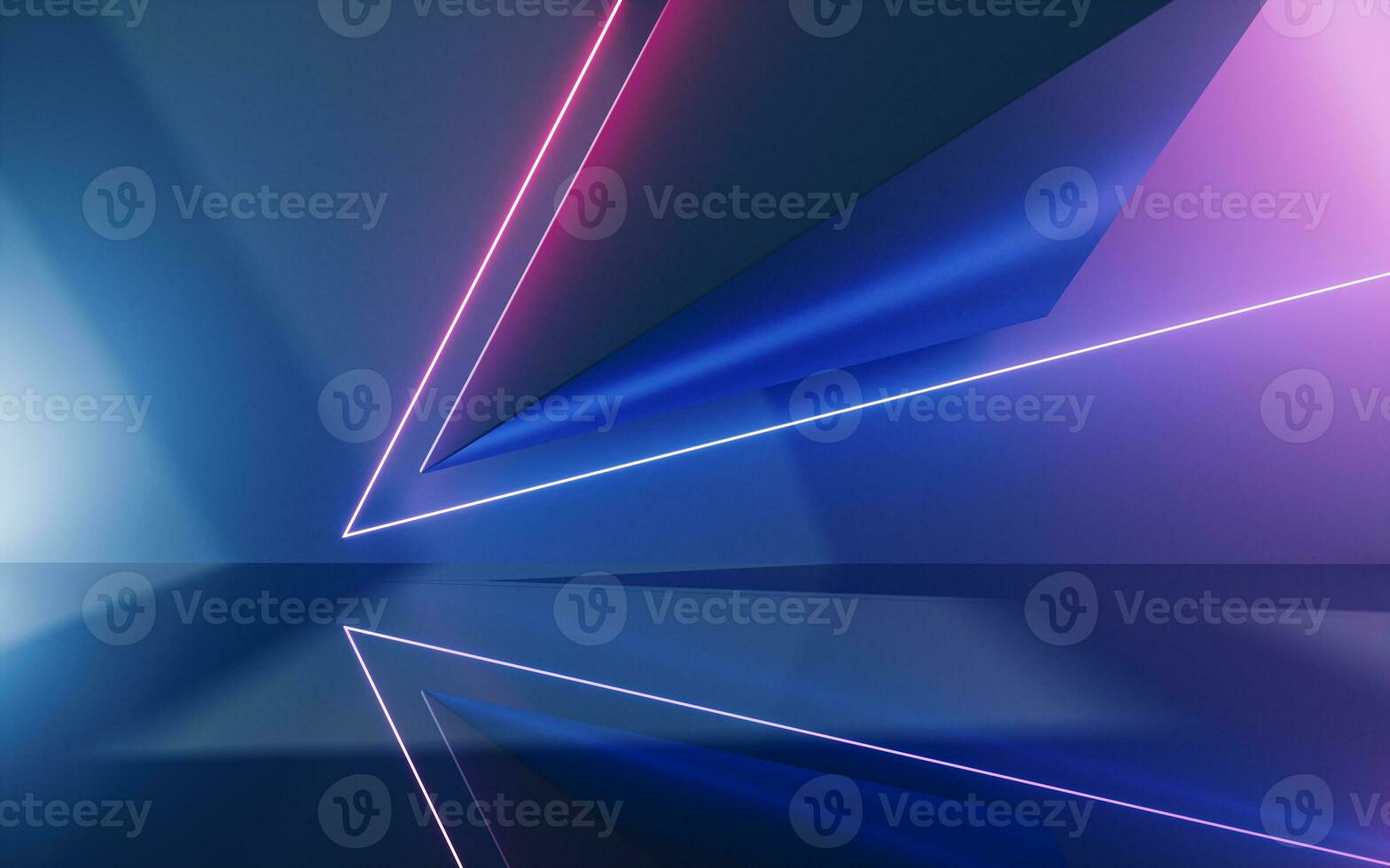 astratto geometrico struttura con raggiante neon linee, 3d resa. foto