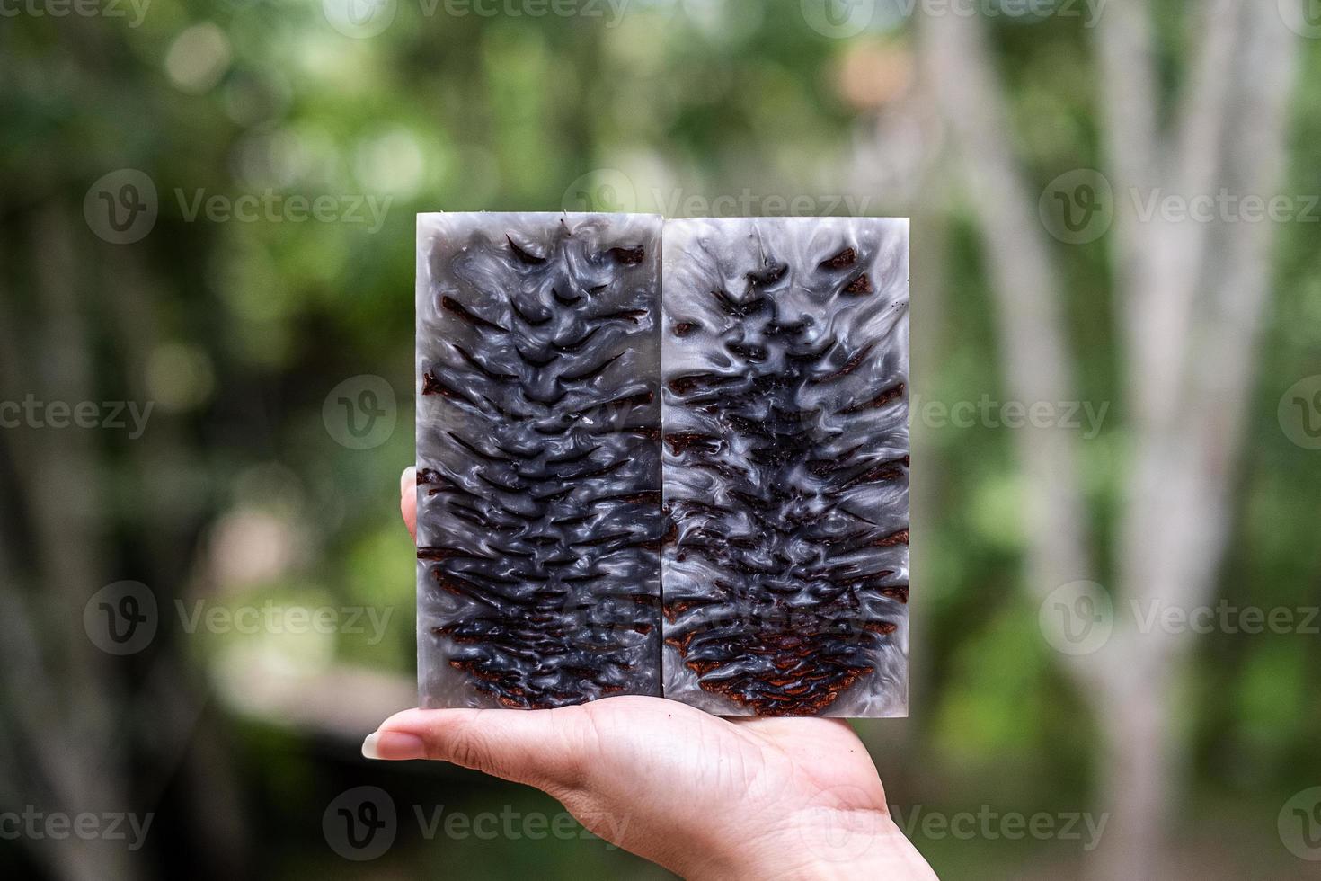 colata di resina epossidica stabilizzante pigna foto