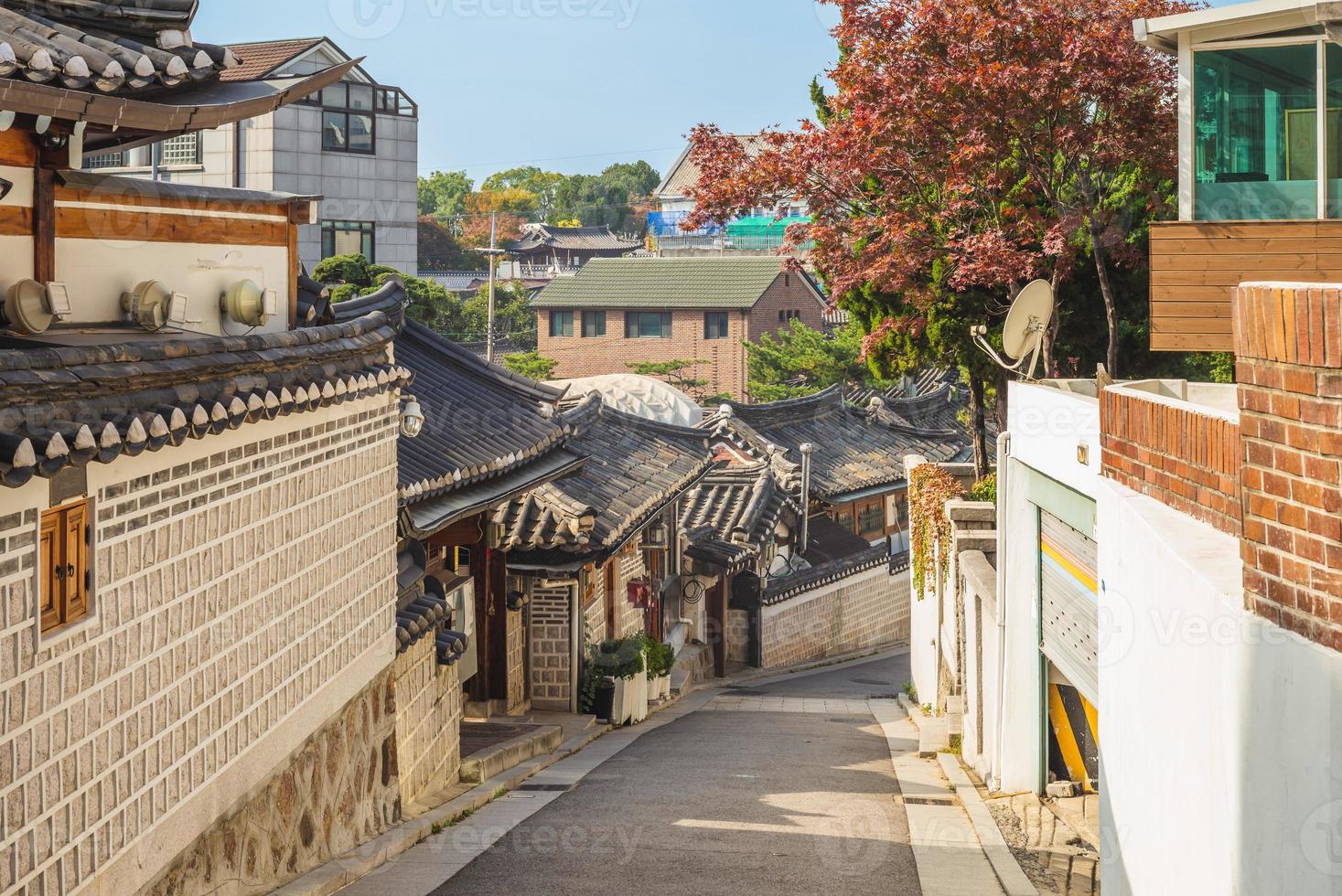 storico villaggio bukchon hanok a seul, corea del sud foto