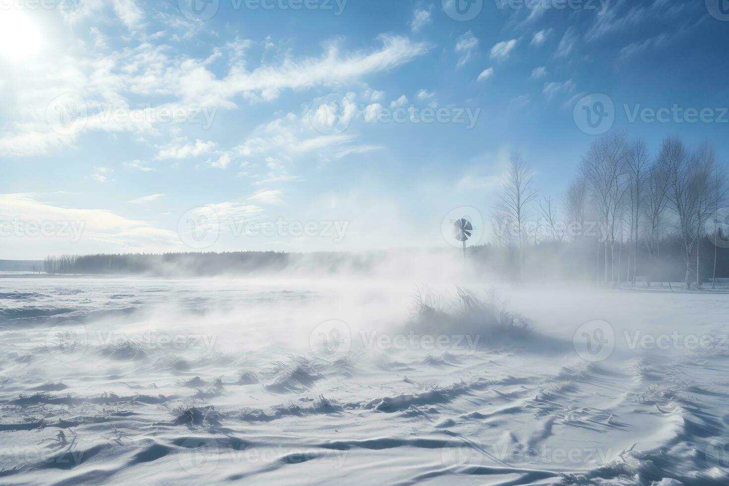 bellissimo inverno paesaggio durante un' neve tempesta.ai generativo foto