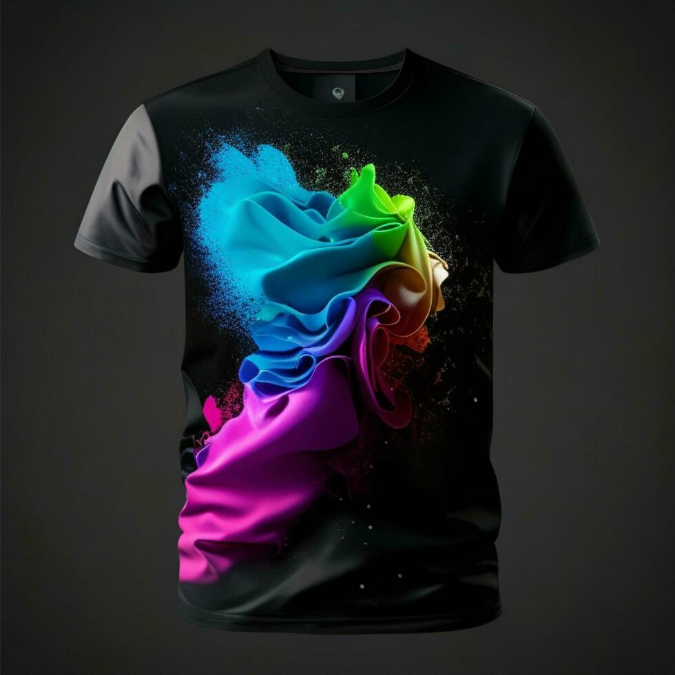 gratuito foto camicia modello concetto con pianura capi di abbigliamento colorato magliette modello con copia spazio creare ai