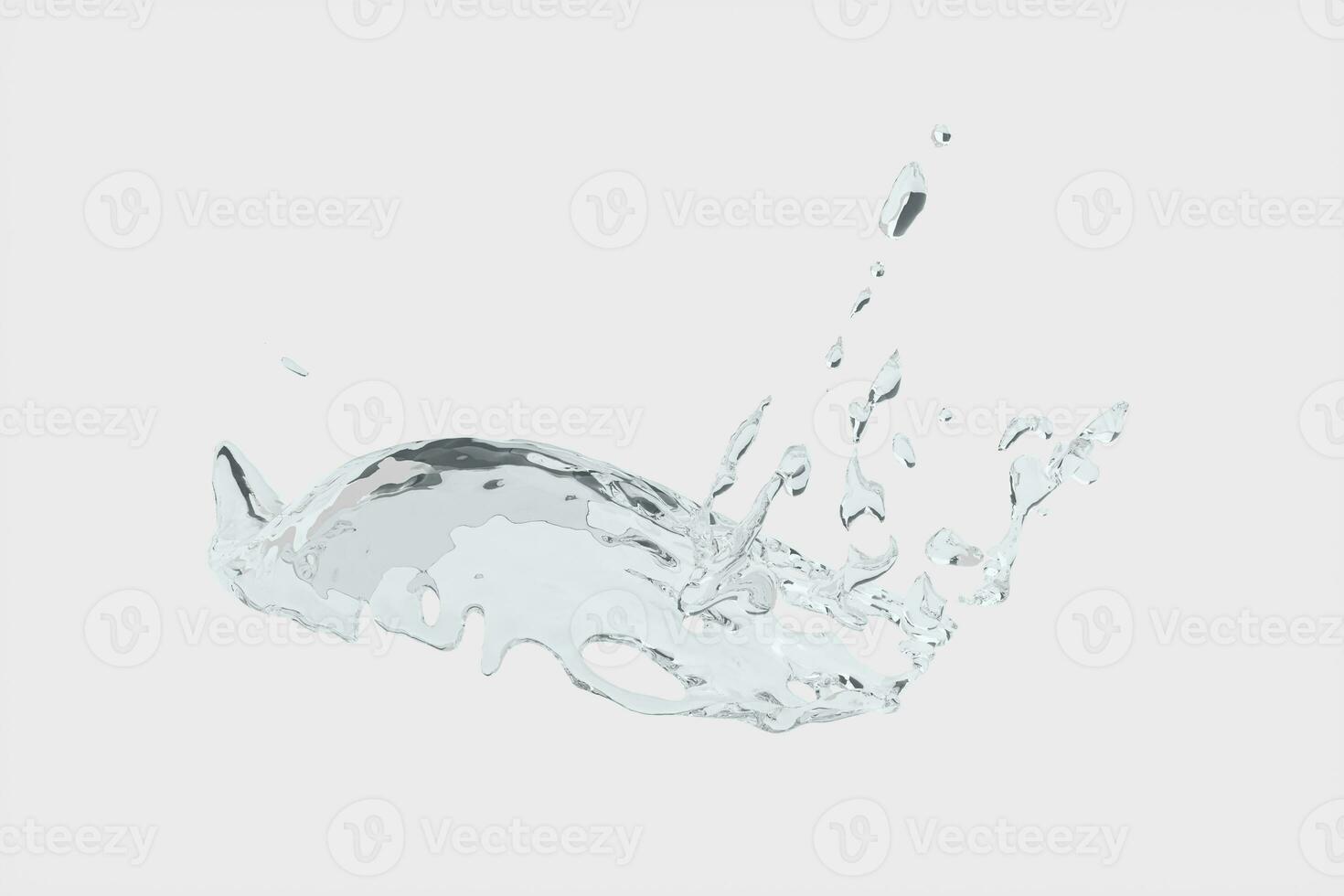 spruzzi acqua con bianca sfondo, 3d resa. foto
