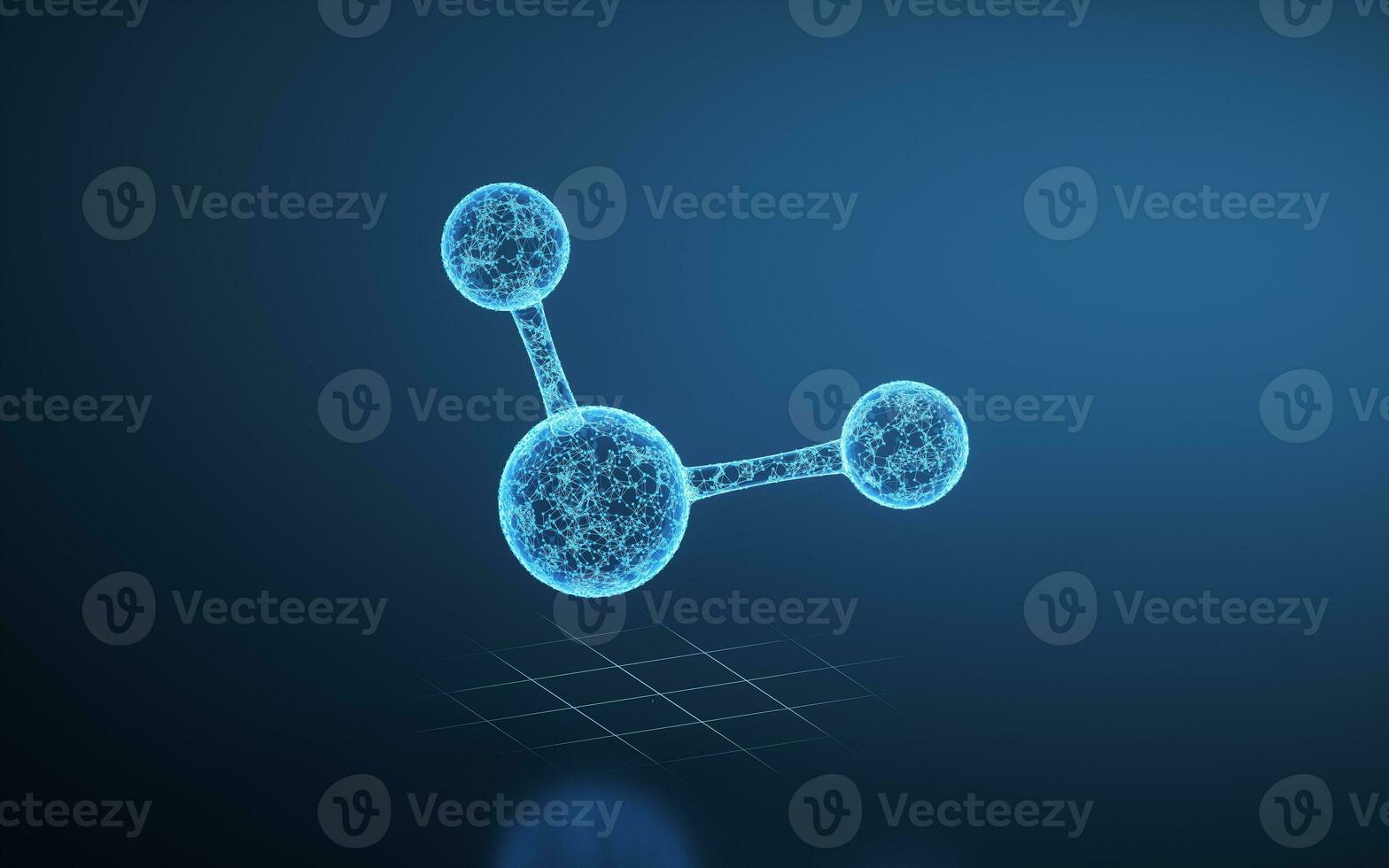il blu Linee e raggiante molecole, 3d resa. foto