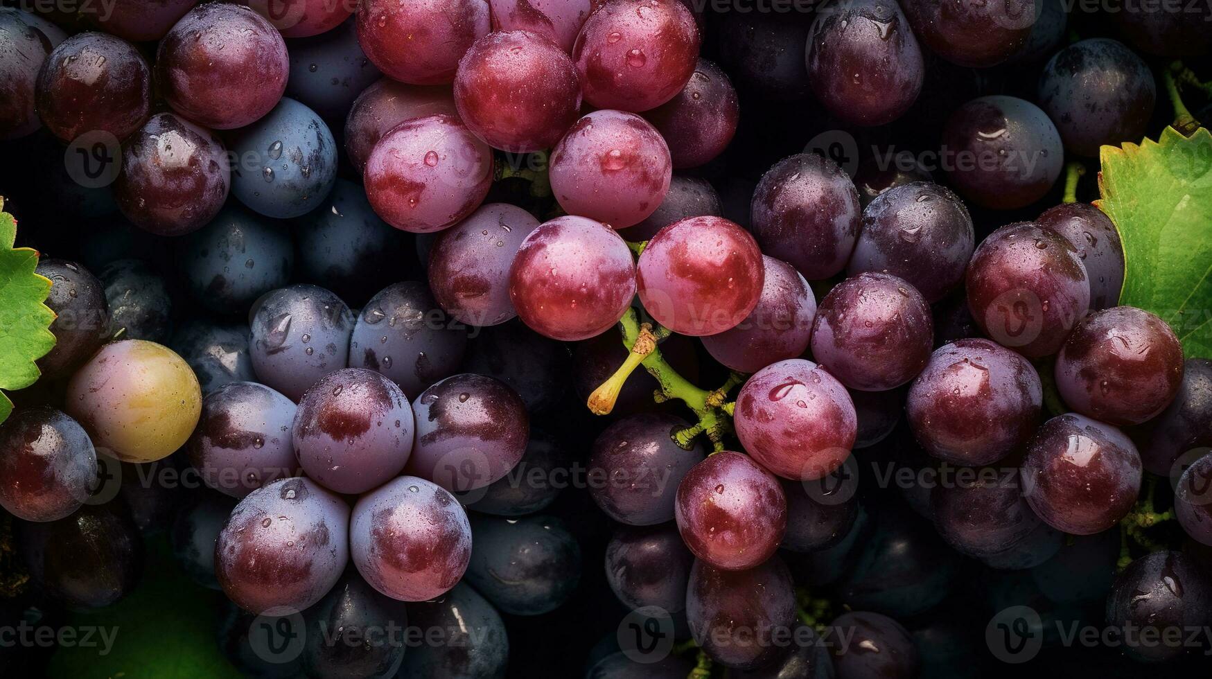 realistico foto di un' mazzo di uva. superiore Visualizza frutta scenario. ai generato