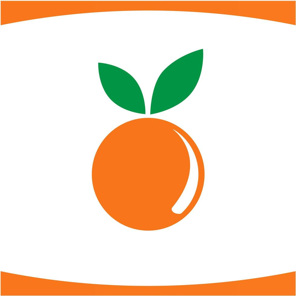 arancia con le foglie moderno astratto logo foto