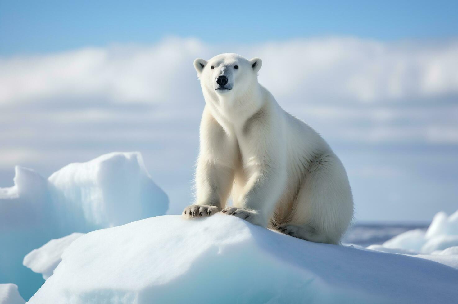 polare orso su iceberg nel suo naturale habitat nel il artico cerchio. ai generato foto