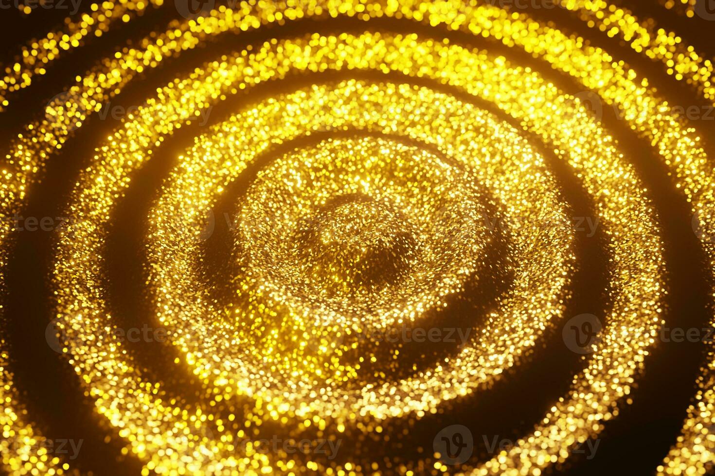 astratto luccichio d'oro particelle flusso onda sfondo 3d interpretazione foto