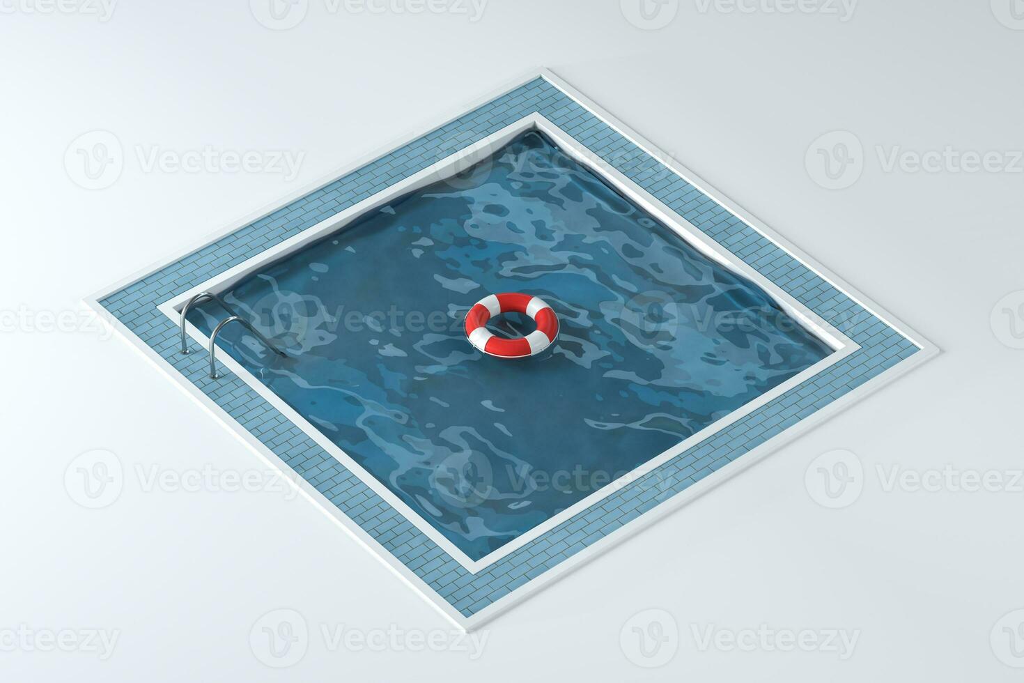 un' nuoto piscina con bianca sfondo, 3d resa. foto