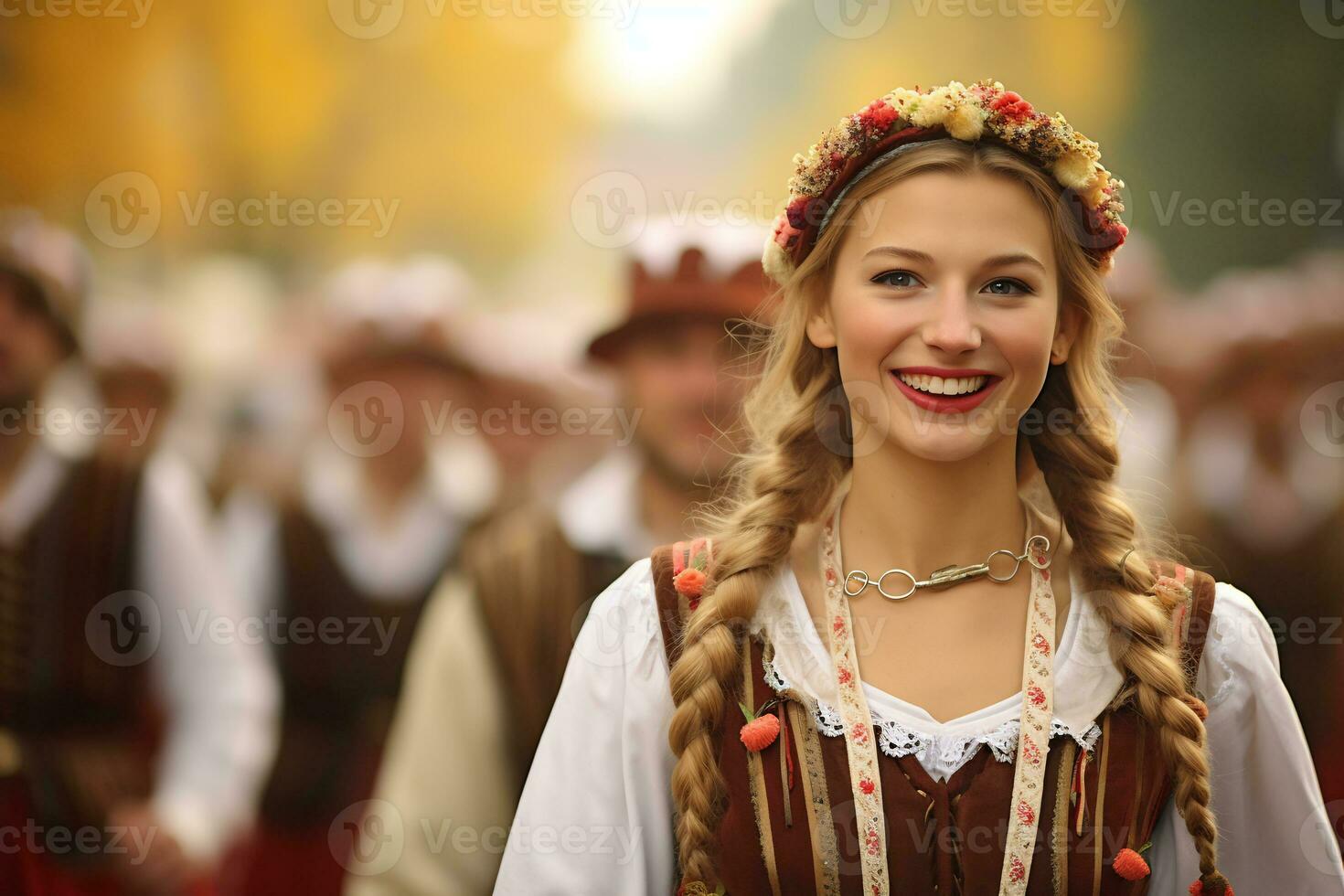 bellissimo ragazza festa di ottobre evento nel Monaco Germania foto