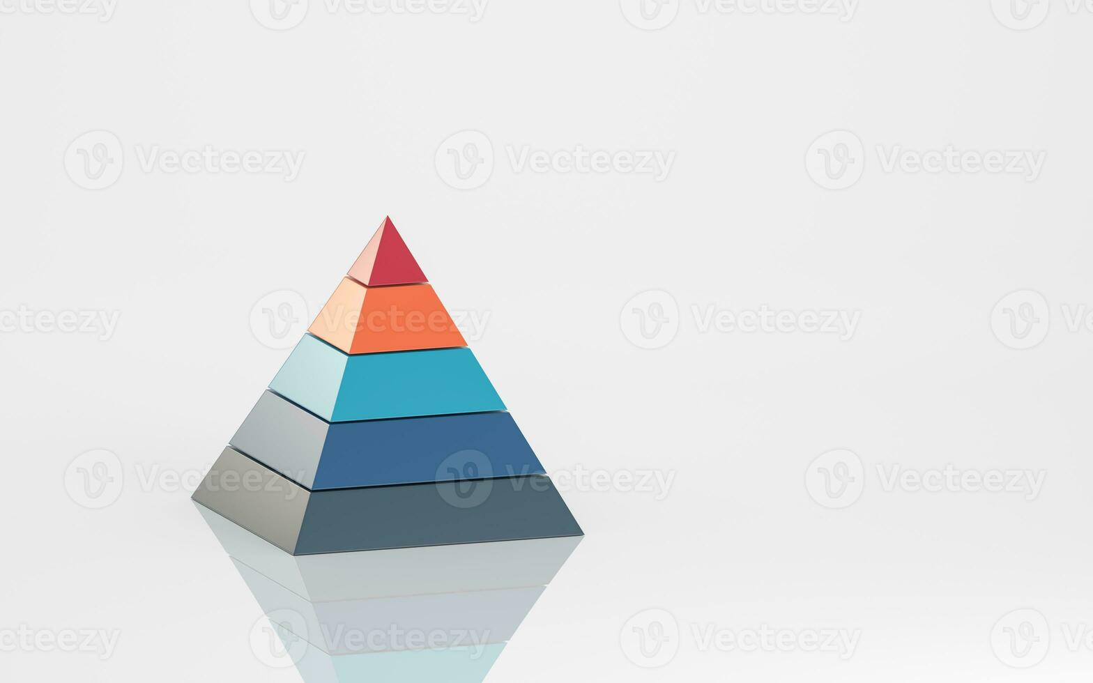 piramide grafica e dati analisi, 3d resa. foto