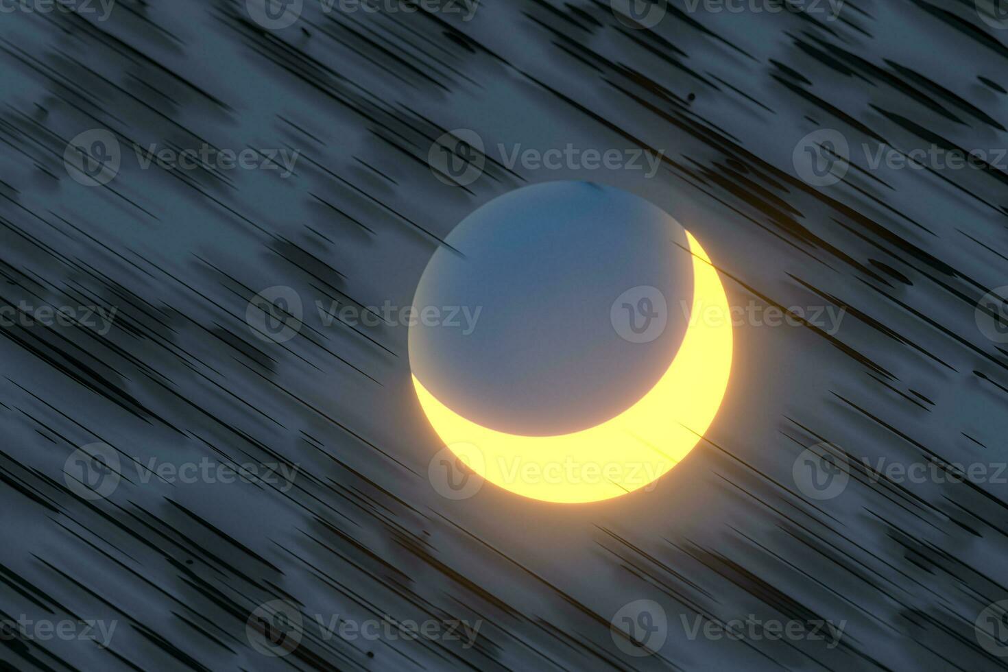 Luna e stelle con buio sfondo, astratto concezione,3d resa. foto