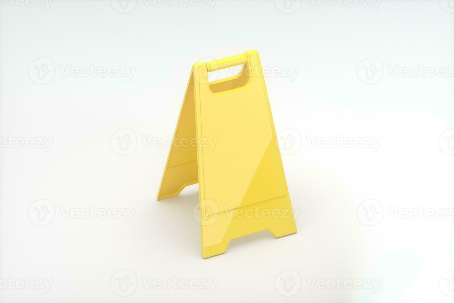 vuoto giallo pavimento cartello, 3d interpretazione foto