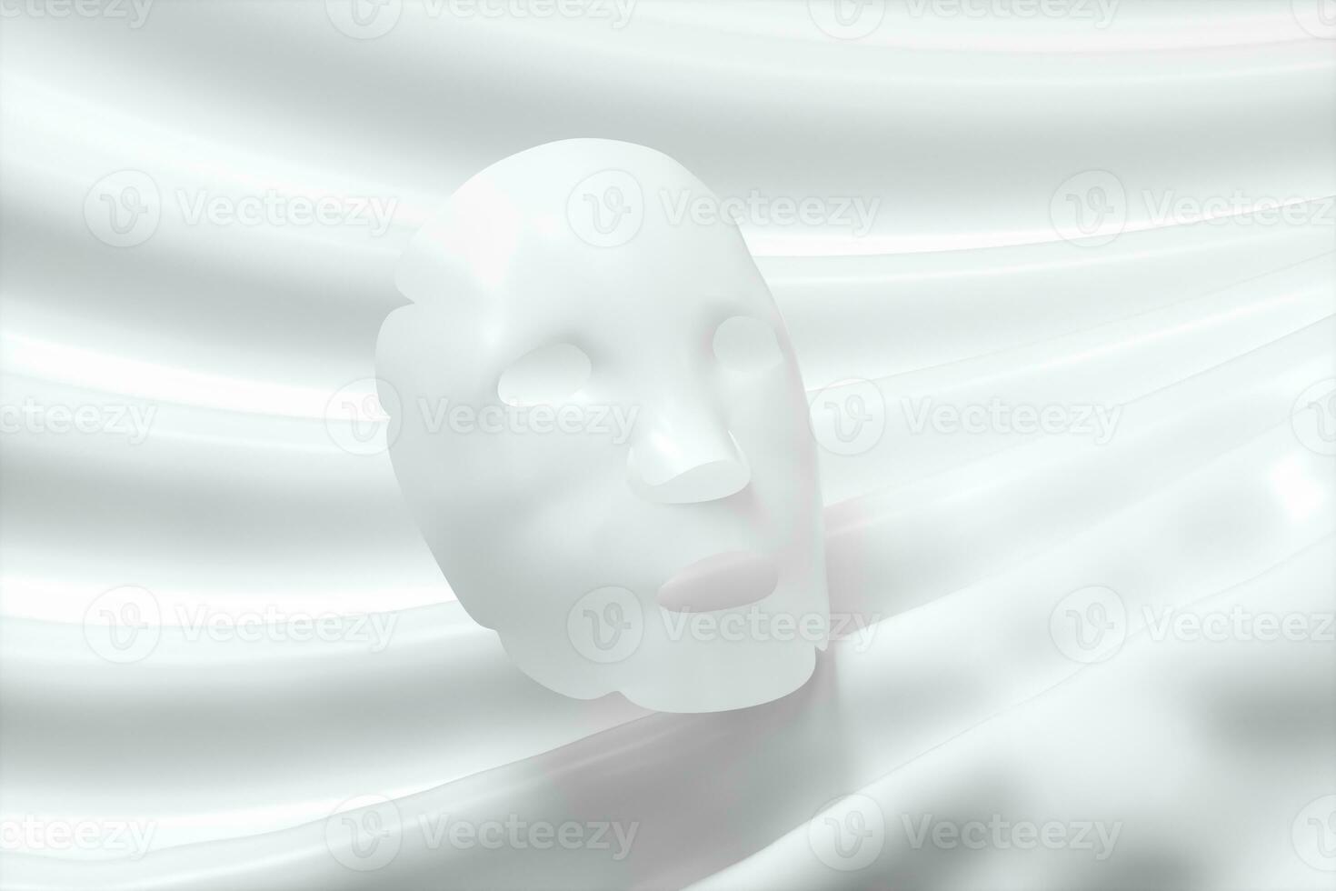 bianca maschera, pelle cura concetto, 3d interpretazione foto