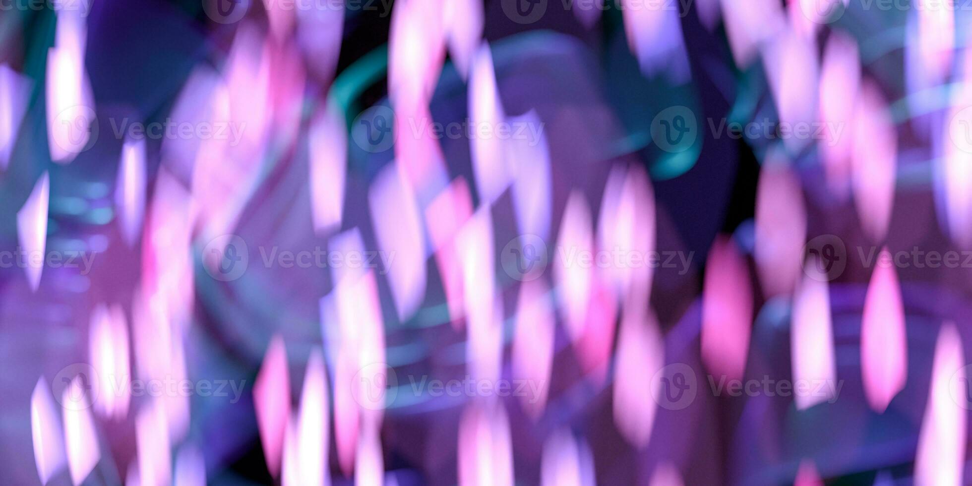 luccicante viola luci con buio sfondo, 3d resa. foto