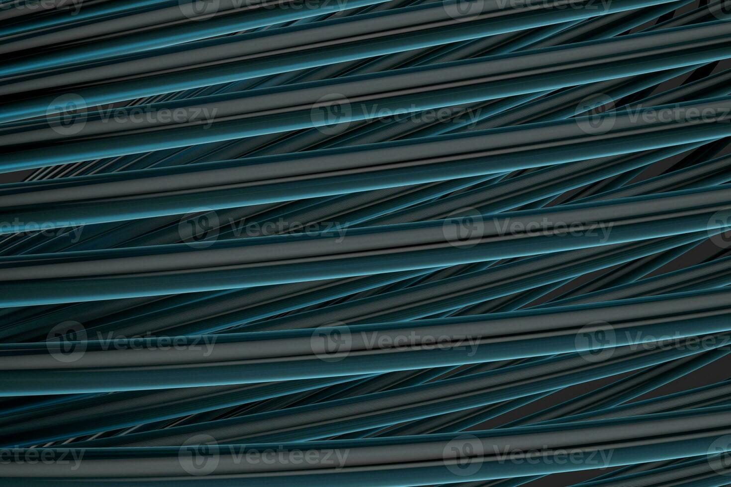 astratto Linee con nero sfondo, liscio lucidato linee, 3d rendering, foto
