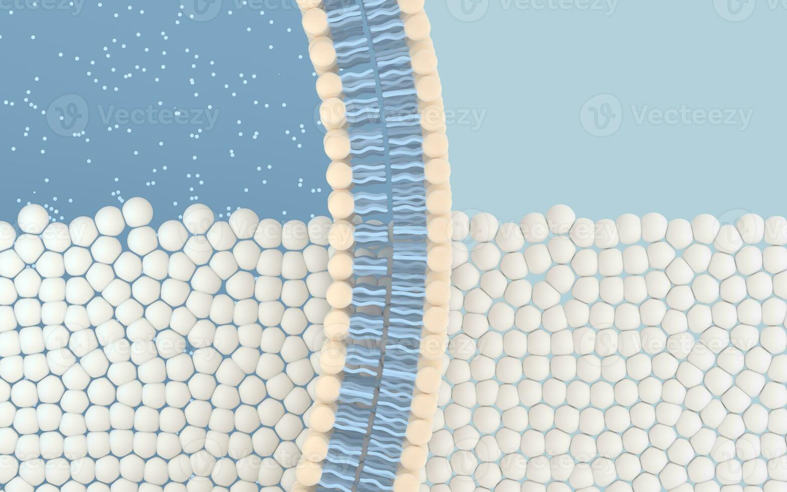 cellula membrana con blu sfondo, 3d resa. foto