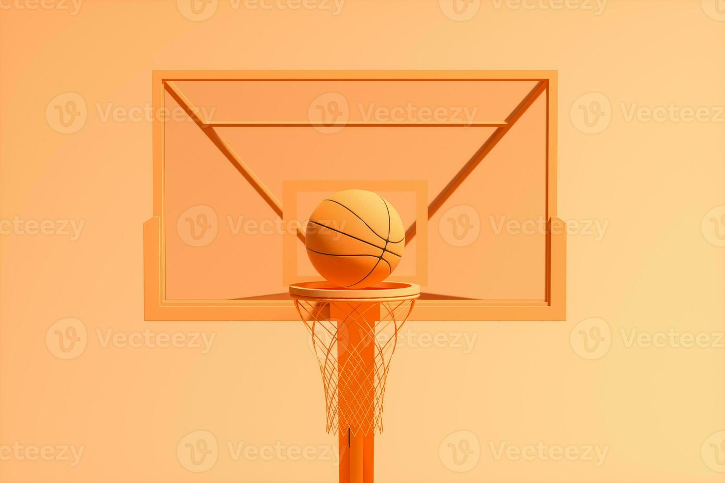 3d modello di pallacanestro sta in piedi, 3d resa. foto