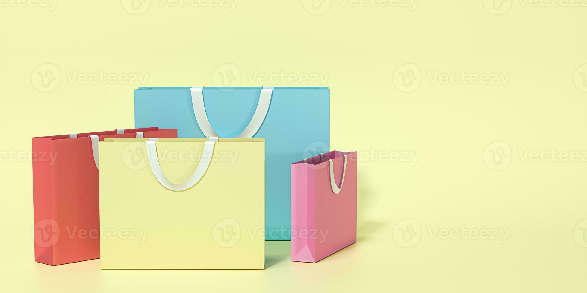 carta shopping Borsa, Prodotto confezione, 3d resa. foto