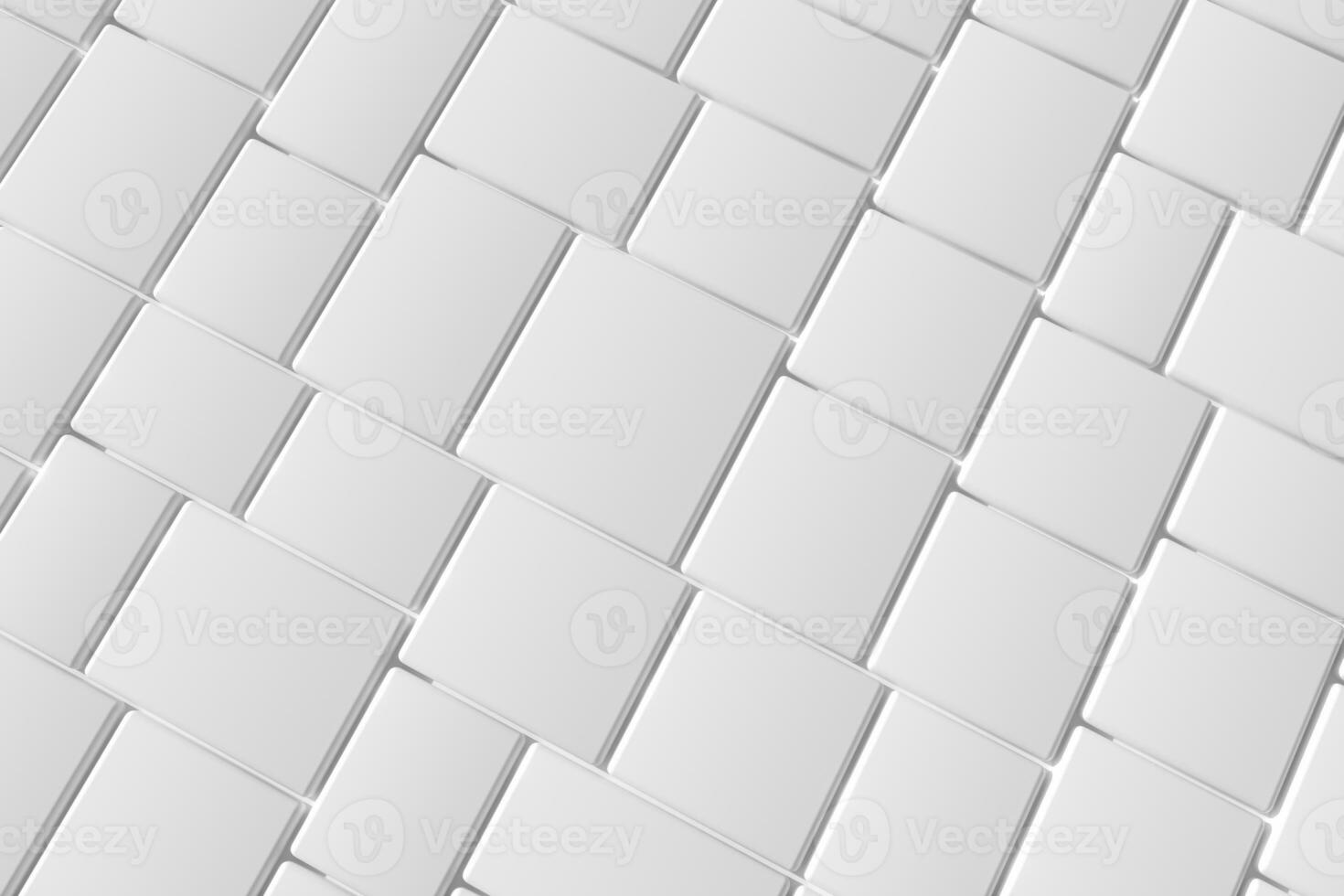 piastrella bianca cubi con spacco, 3d resa. foto