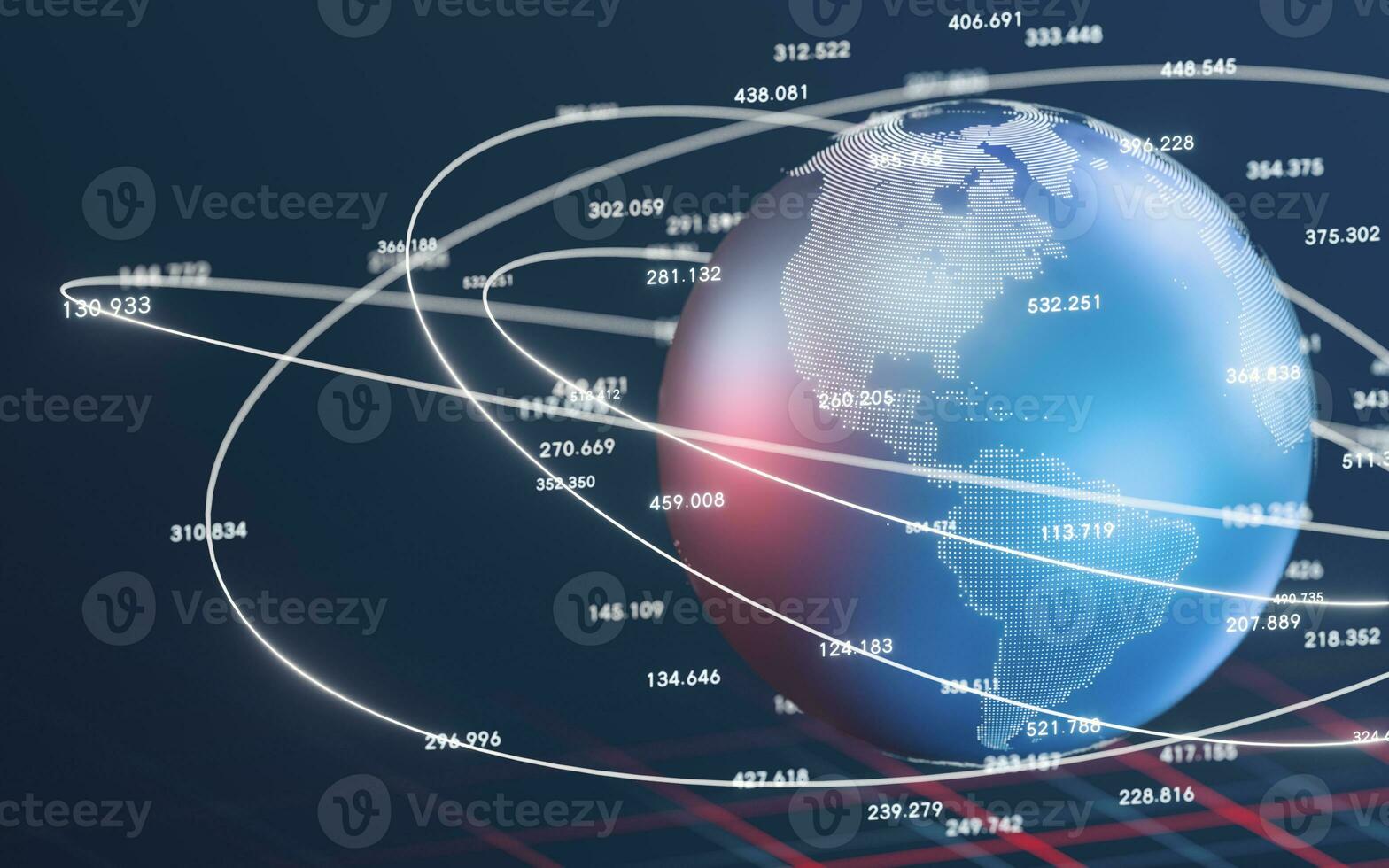 grande dati e il terra, informazione tecnologia concetto, 3d resa. foto