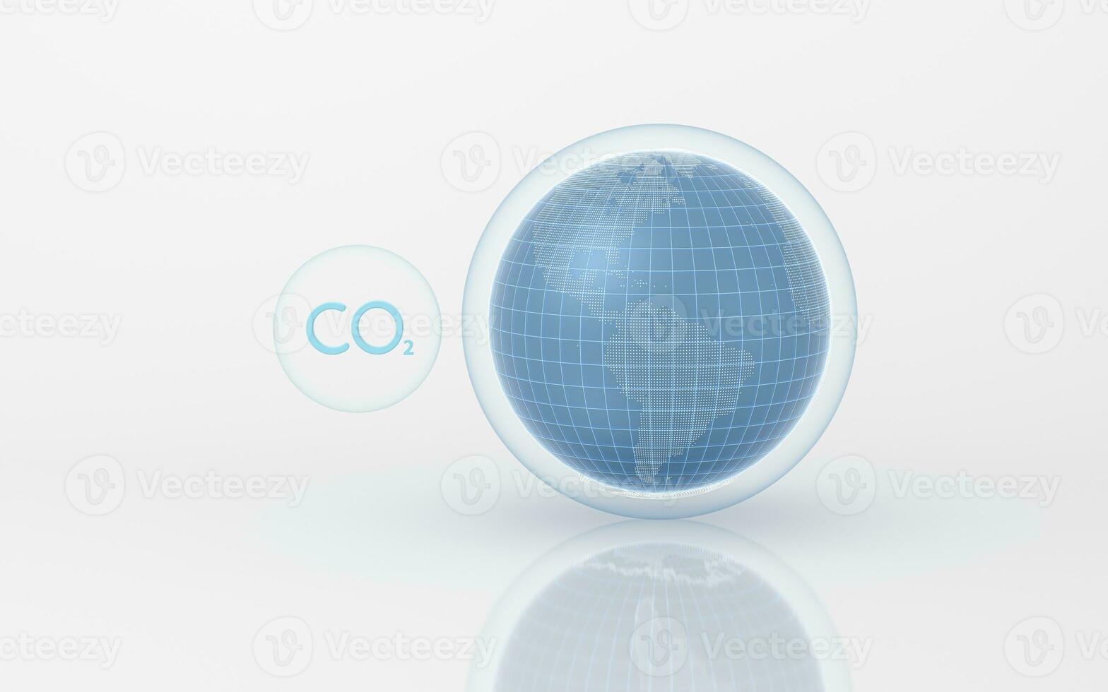 globale carbonio emissioni, 3d resa. foto