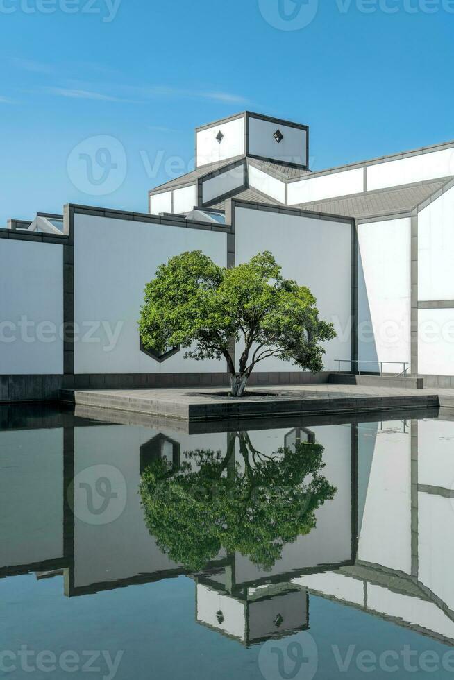 Visualizza di architettura nel suzhou Museo. foto