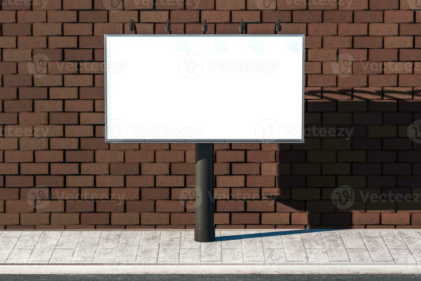 3d rendering, pubblicità tabellone su il lato di strada. foto