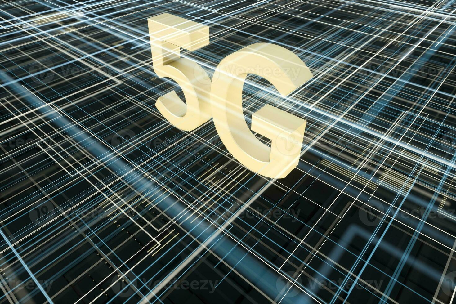 3d rendering, 5g font e circuito sfondo foto